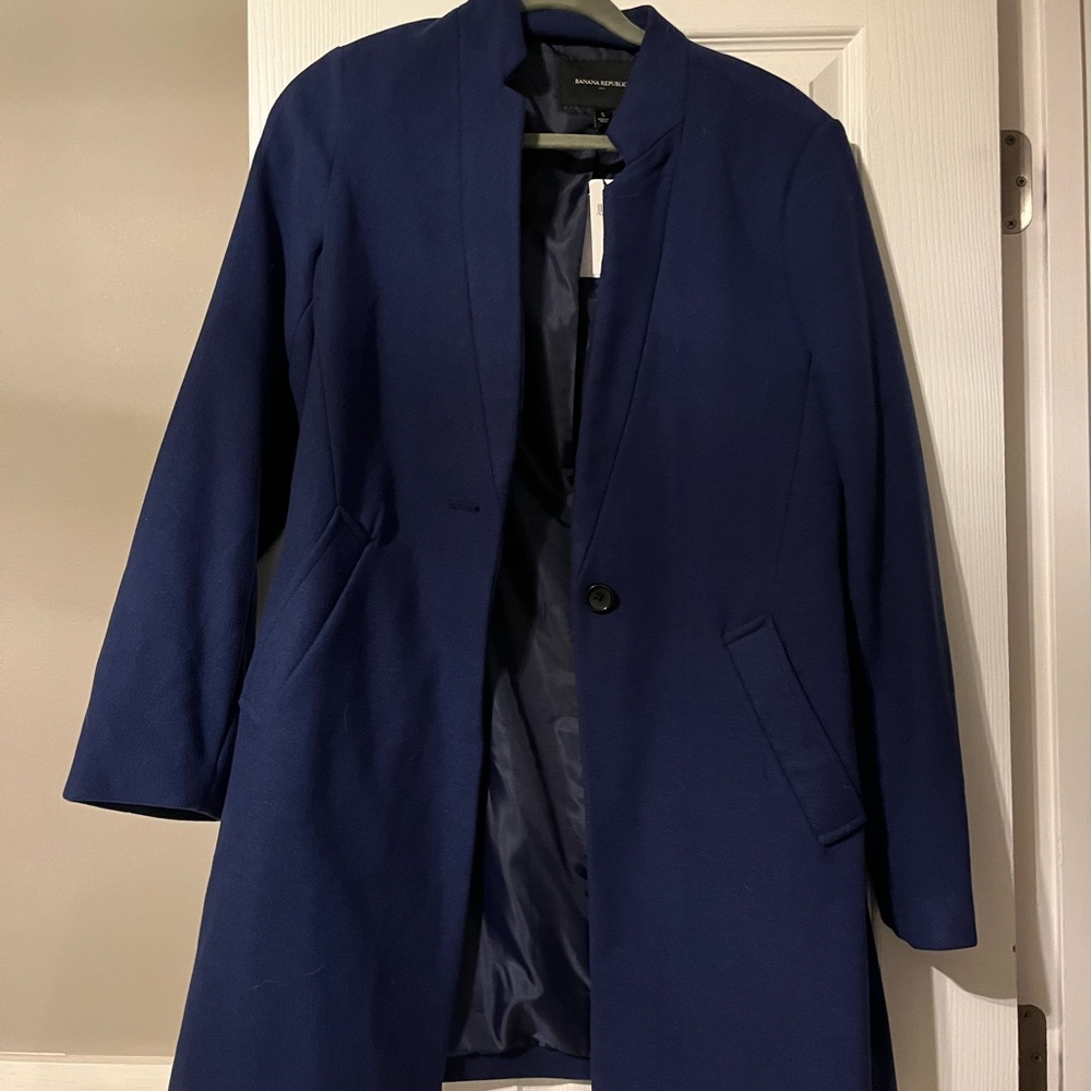 Banana Republic Royal Blue Pea Coat Small NWT New With Tags